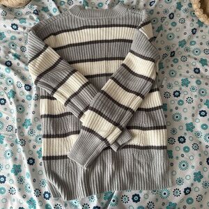 SO Gray and Cream Striped Sweater